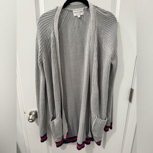 Olive & Oak Gray Open-Front Cardigan with Pocket Accents